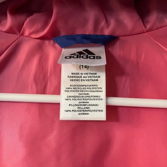 ADIDAS: YOUTH GIRLS HOODED PUFFER JACKET-SIZE 14 - Picture 3 of 3